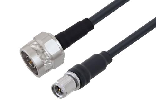 Fire Rated N Male to SMA Male Low Loss Cable Using TCOM-195-FR Coax With Times Microwave Components