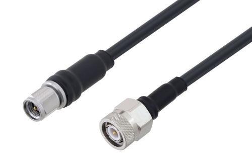 Fire Rated SMA Male to TNC Male Low Loss Cable Using TCOM-195-FR Coax With Times Microwave Components