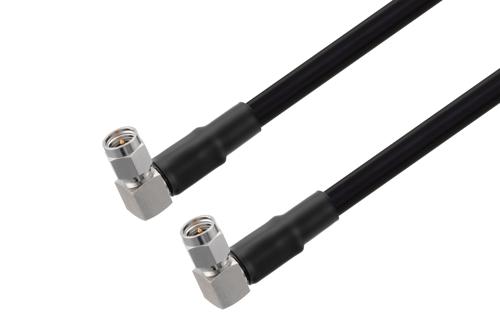 Fire Rated SMA Male Right Angle to SMA Male Right Angle Low Loss Cable Using TCOM-240-FR Coax With Times Microwave Components
