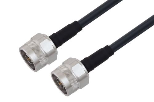 Fire Rated N Male to N Male Low Loss Cable Using TCOM-240-FR Coax With Times Microwave Components