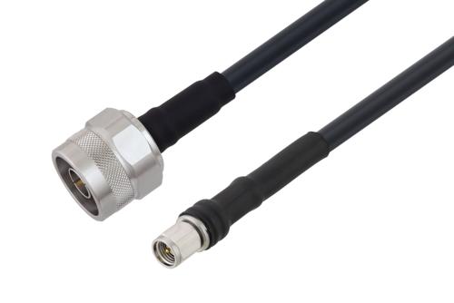 Fire Rated N Male to SMA Male Low Loss Cable Using TCOM-240-FR Coax With Times Microwave Components
