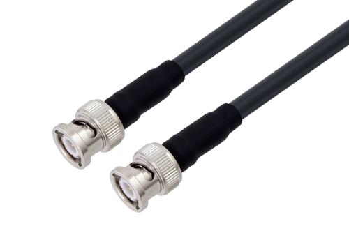 Fire Rated BNC Male to BNC Male Low Loss Cable Using TCOM-240-FR Coax With Times Microwave Components