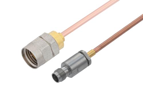 1.85mm Male to 1.85mm Female Cable Using RG405 Semi-Rigid Coax