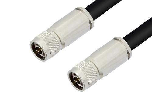 N Male to N Male Low Loss Cable Using LMR-500 Coax, LF Solder