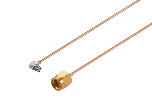 2.92mm Male to SMP Female Right Angle Non-Magnetic Cable Using PE-SR047-NM Coax