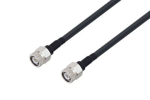 TNC Male to TNC Male Low Loss Cable Using LMR-240-UF Coax with Times Microwave Components with Double HeatShrink
