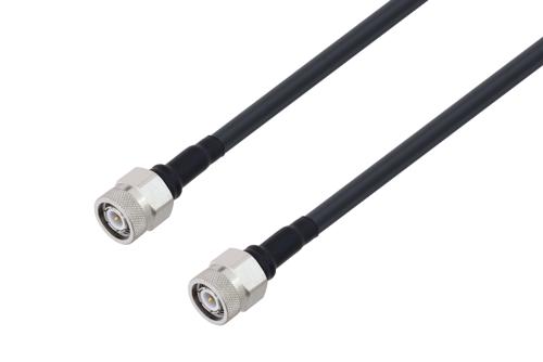 TNC Male to TNC Male Low Loss Cable Using LMR-240-UF Coax with HeatShrink, LF Solder