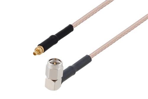 SMA Male Right Angle to MMCX Plug Cable Using RG316-DS Coax with HeatShrink