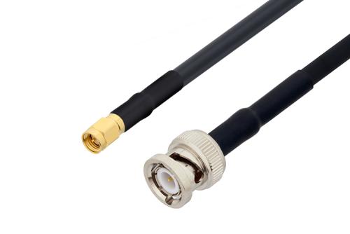 SMA Male to BNC Male Low Loss Cable Using LMR-240-UF Coax with HeatShrink