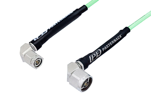 N Male Right Angle to TNC Male Right Angle Low Loss Cable Using PE-P142LL Coax, RoHS
