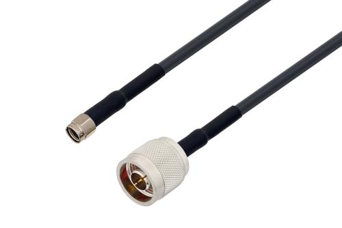 Reverse Polarity SMA Plug to N Male Low Loss Cable Using LMR-195 Coax with HeatShrink