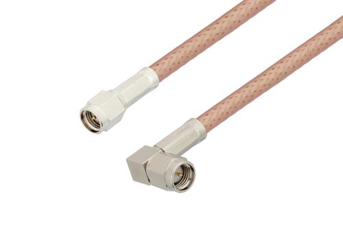 SMA Male Right Angle to SMA Male Cable Using PE-P195 Coax