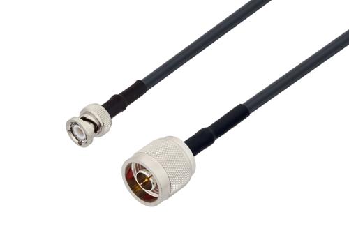 N Male to BNC Male Cable Using LMR-195 Coax with HeatShrink