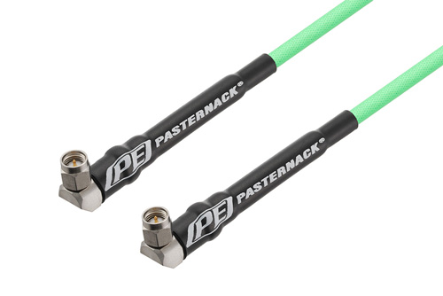 SMA Male Right Angle to SMA Male Right Angle Cable Using PE-P142LL Coax