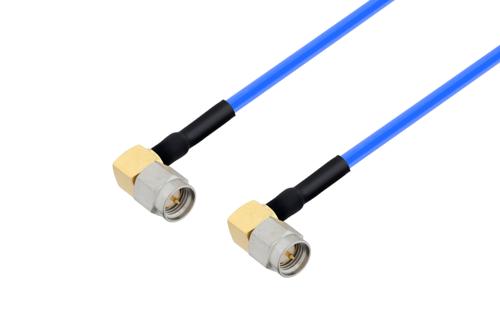 SMA Male Right Angle to SMA Male Right Angle Cable Using PE-P086 Coax with HeatShrink
