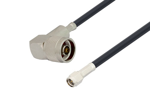 SMA Male to N Male Right Angle Low Loss Cable Using LMR-195 Coax