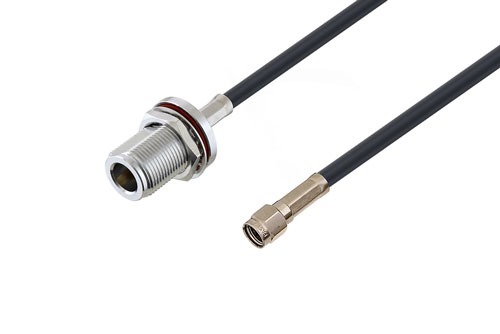 Reverse Polarity SMA Plug to N Female Bulkhead Low Loss Cable Using LMR-195 Coax