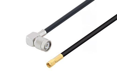 SMA Male to TNC Male Right Angle Low Loss Cable Using LMR-240-UF Coax