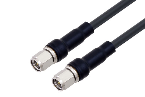 SMA Male to SMA Male Low Loss Cable Using LMR-200 Coax With Times Microwave Components , LF Solder