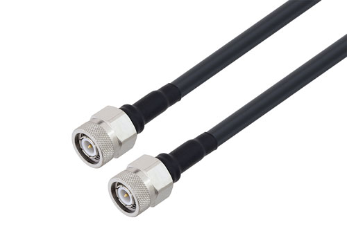 TNC Male to TNC Male Low Loss Cable Using LMR-240 Coax With Times Microwave Components with HeatShrink