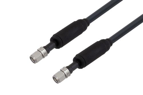 Waterproof IP68 SMA Male (Plug) to SMA Male (Plug) Low Loss Cable Using LMR-240 Coax with Times Microwave Components