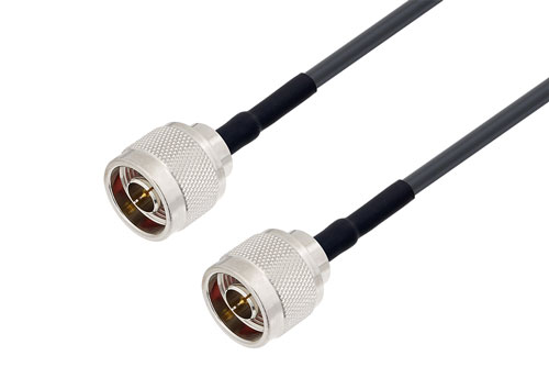 N Male to N Male Low Loss Cable Using LMR-240-UF Coax with HeatShrink