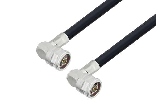 N Male Right Angle to N Male Right Angle Low Loss Cable Using LMR-400-UF Coax