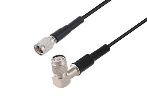 SMA Male to TNC Male Right Angle Low Loss Cable Using PE-C100-LSZH Coax