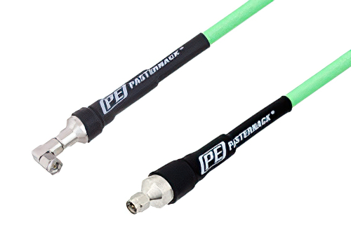 SMA Male to SMA Male Right Angle Low Loss Test Cable 12 Inch Length Using PE-P300LL Coax