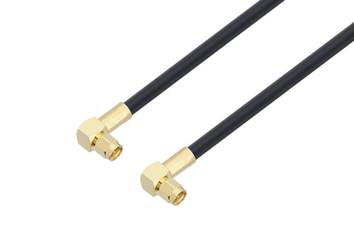 SMA Male Right Angle to SMA Male Right Angle Low Loss Cable Using LMR-240-UF Coax