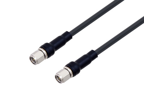 SMA Male to SMA Male Low Loss Cable Using LMR-200-UF Coax With Times Microwave Components with HeatShrink