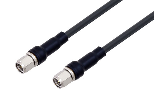 SMA Male to SMA Male Low Loss Cable Using LMR-200-UF Coax With Times Microwave Components with HeatShrink, LF Solder
