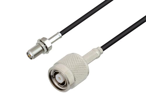 Reverse Polarity SMA Jack Bulkhead to Reverse Polarity TNC Plug Low Loss Cable Using LMR-100 Coax
