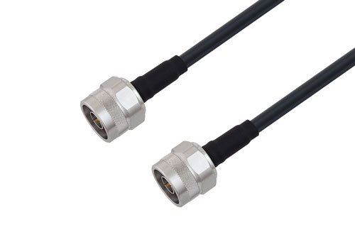 N Male to N Male Low Loss Cable Using LMR-240 Coax with Times Microwave Components with HeatShrink
