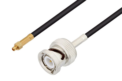 MMCX Plug to BNC Male Low Loss Cable Using LMR-100 Coax , LF Solder