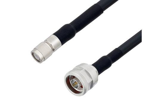 TNC Male to N Male Low Loss Cable Using LMR-400-DB Coax with HeatShrink
