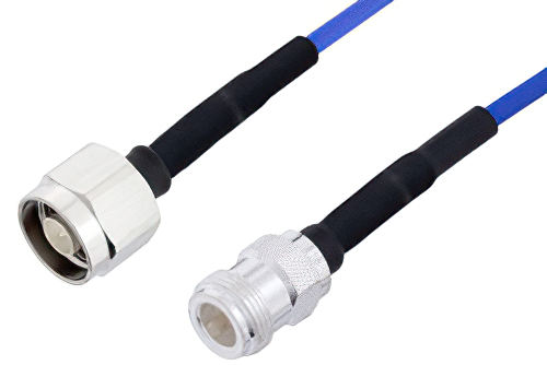 N Male to N Female LSZH Jacketed Low PIM Cable 100 cm Length Using SR402FLJ Low PIM Coax with HeatShrink, RoHS