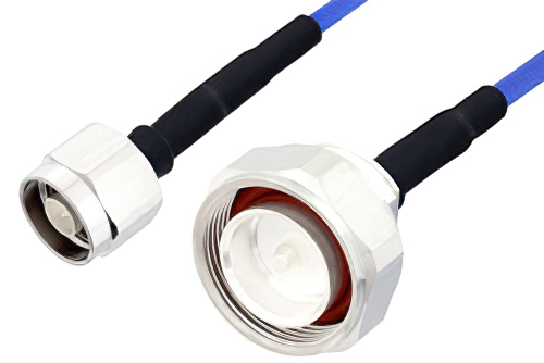 N Male to 7/16 DIN Male LSZH Jacketed Low PIM Cable Using SR402FLJ Low PIM Coax with HeatShrink, RoHS