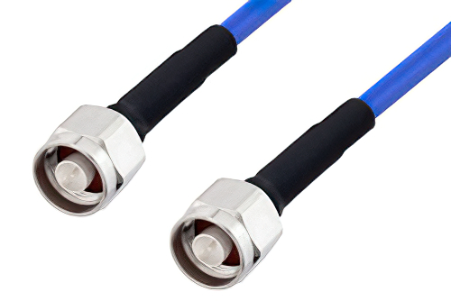 N Male to N Male LSZH Jacketed Low PIM Cable 100 cm Length Using SR401FLJ Low PIM Coax with HeatShrink, RoHS