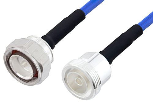 7/16 DIN Male to 7/16 DIN Female LSZH Jacketed Low PIM Cable 200 cm Length Using SR401FLJ Low PIM Coax with HeatShrink, RoHS