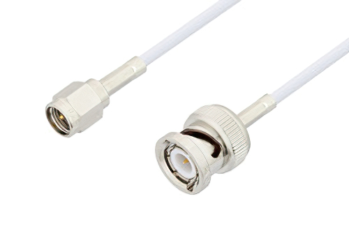 SMA Male to BNC Male Cable 60 Inch Length Using RG188 Coax, LF Solder, RoHS