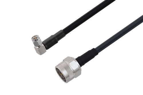 SMA Male Right Angle to N Male Low Loss Cable Using LMR-240 Coax with Times Microwave Components