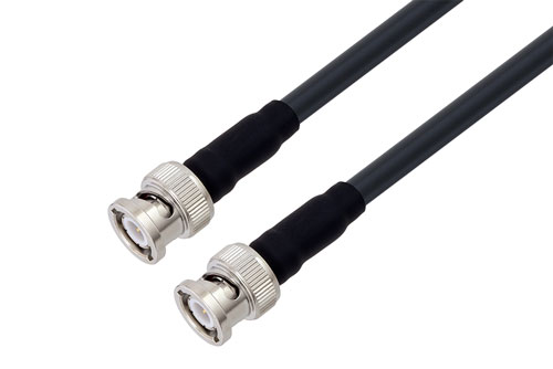 BNC Male to BNC Male Low Loss Cable Using LMR-240-UF Coax With Times Microwave components , LF Solder