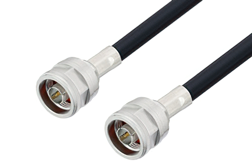 N Male to N Male Cable 100 CM Length Using LMR-400-UF Coax , LF Solder