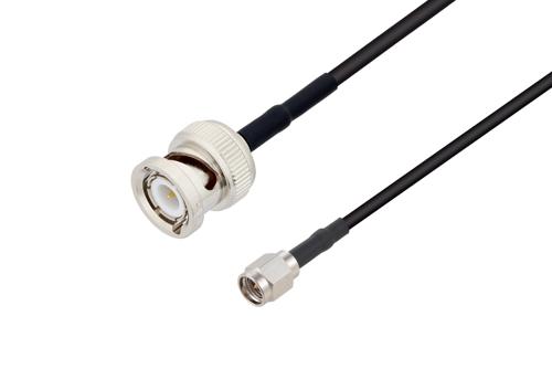 BNC Male to SMA Male Low Loss Cable Using LMR-100 Coax with HeatShrink