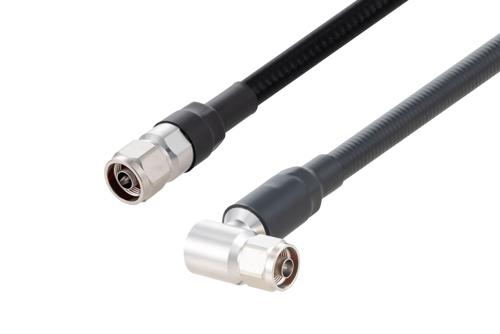 N Male Right Angle to N Male Cable Using 1/2 inch Superflexible Coax