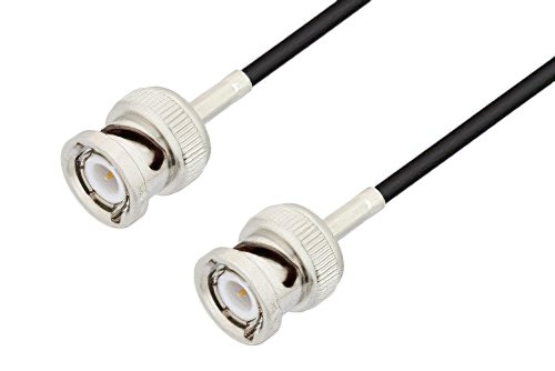 BNC Male to BNC Male Cable Using RG174 Coax, LF Solder, RoHS