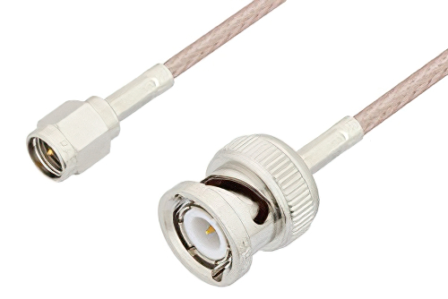 SMA Male to BNC Male Cable Using RG316 Coax, LF Solder, RoHS