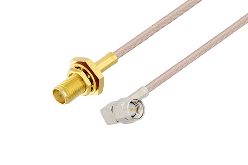 SMA Female Bulkhead to SMA Male Right Angle Cable Using RG316 Coax
