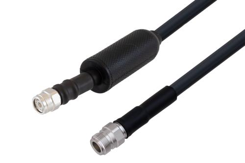 Waterproof IP68 N Female (Jack) to TNC Male (Plug) Low Loss Cable Using LMR-400 Coax with Times Microwave Components